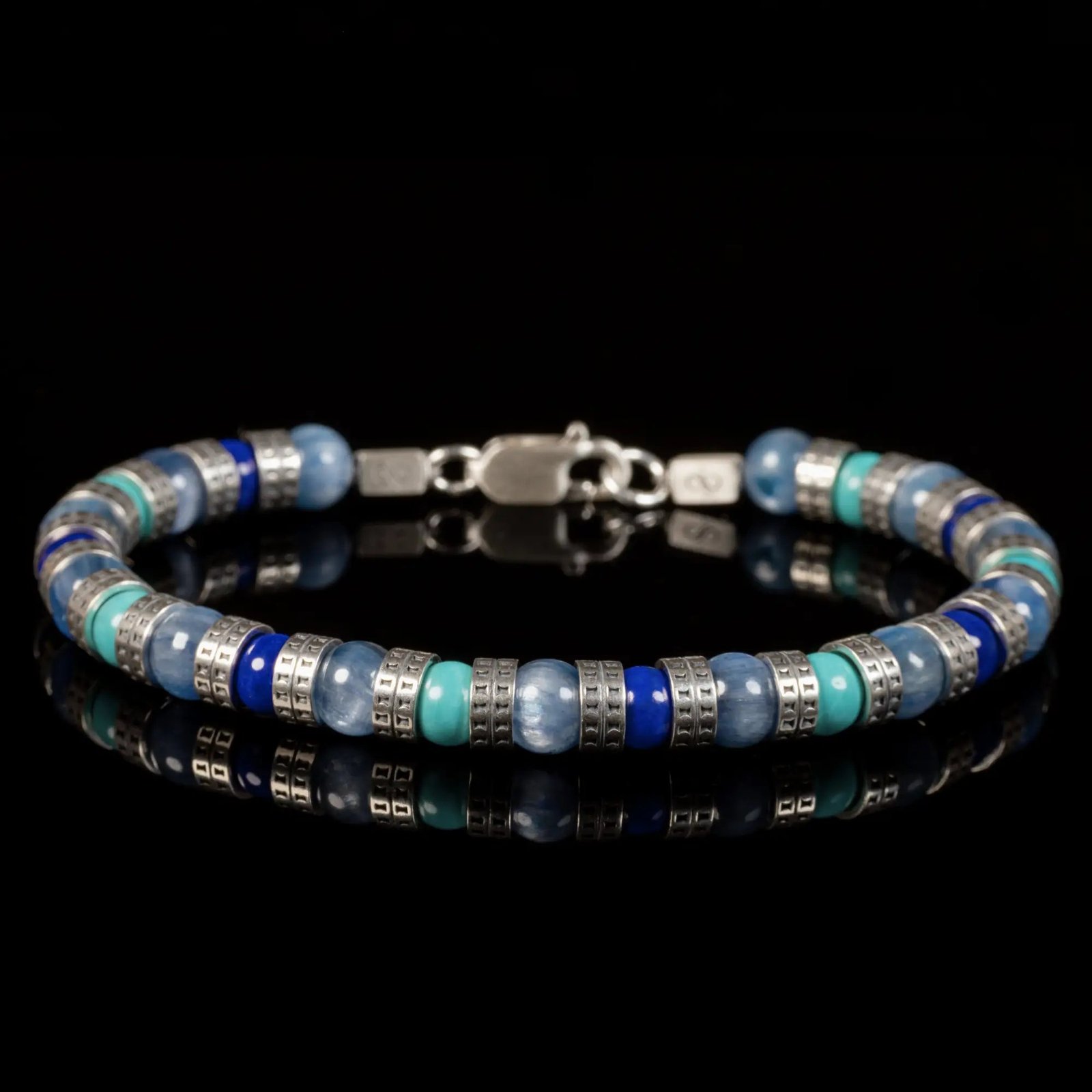 ArmoredMixedBlueBraceletIX_6mm_-solo-productshot_jpg.jpg Armored Mixed Blue Bracelet IX (6mm) - 图片 1