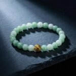 Burmese Green Jade Gold Vermeil Bracelet I (7mm) - 图片 3