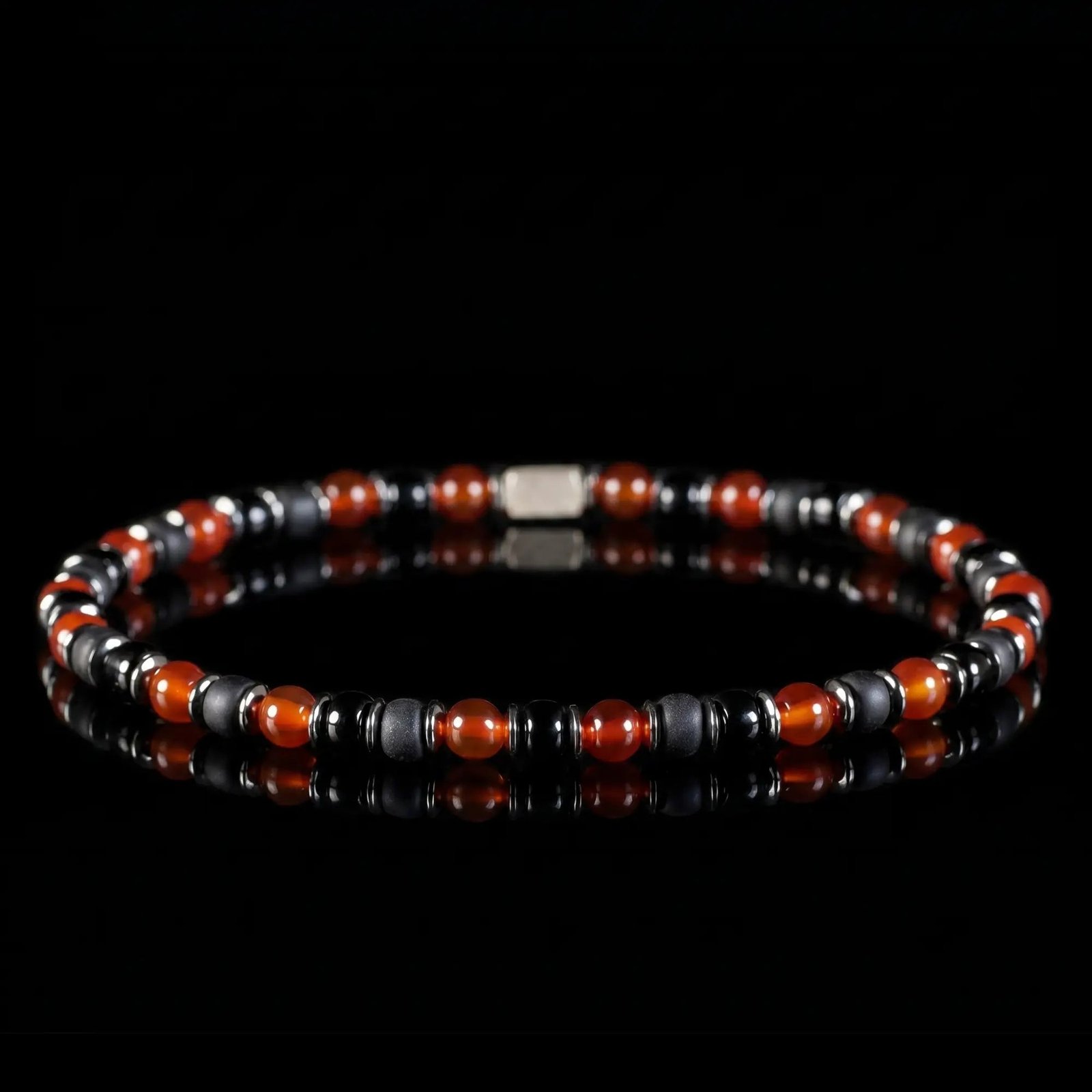 Carnelian-BlackBraceletI_4mm_-solo-productshot.jpg Carnelian - Black Bracelet I (4mm) - 图片 1