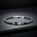 Moss Agate - Hematite Cube Bracelet I (4-6mm) - 图片 4