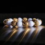 Blue Lace Agate Gold Vermeil Bracelet I (12mm) - 图片 6