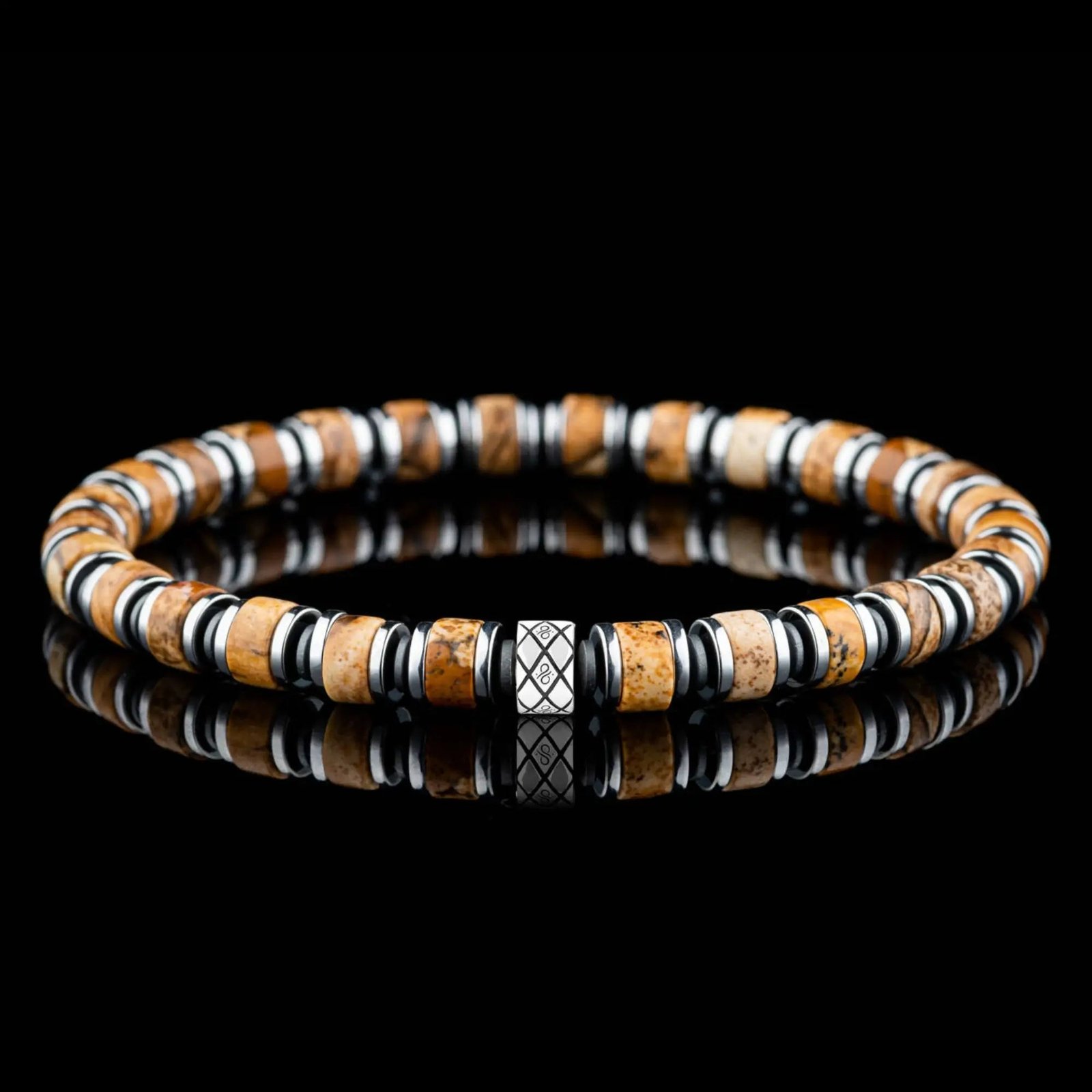 Squareproductphoto-LANDSCAPEJASPERBRACELETVII_6MM.jpg Landscape Jasper Bracelet VII (6mm) - 图片 1