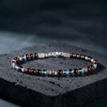 Swiss Blue Topaz - Red Garnet Bracelet VIII (3.5 - 4mm) - 图片 3