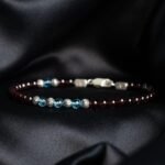 Swiss Blue Topaz - Red Garnet Bracelet VII (3.5 - 4mm) - 图片 5