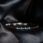 Swiss Blue Topaz - Red Garnet Bracelet VII (3.5 - 4mm) - 图片 4