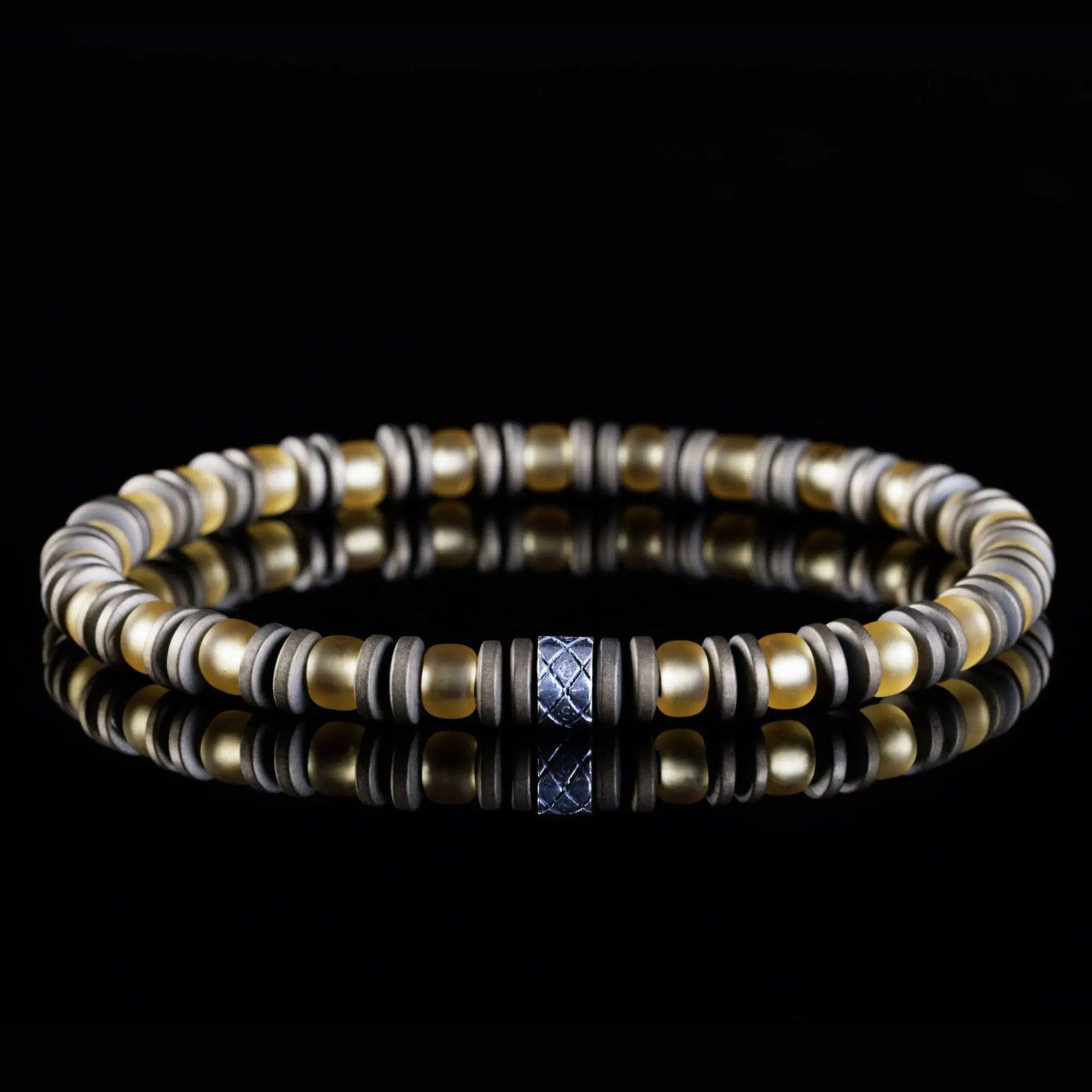 square1-HematiteBronzeBraceletII_6mm.jpg Hematite Bronze Bracelet II (6mm) - 图片 1