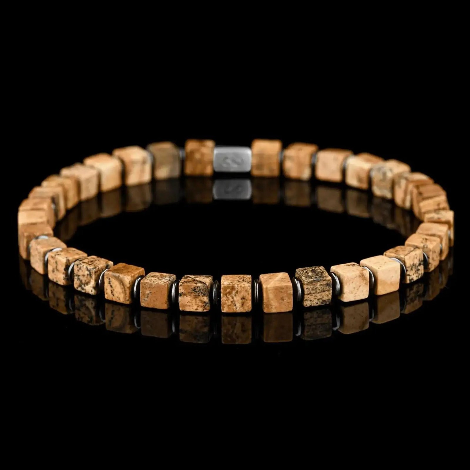 square1-LandscapeJasper-CubeBraceletX_4mm.jpg Landscape Jasper - Cube Bracelet X (4mm) - 图片 1