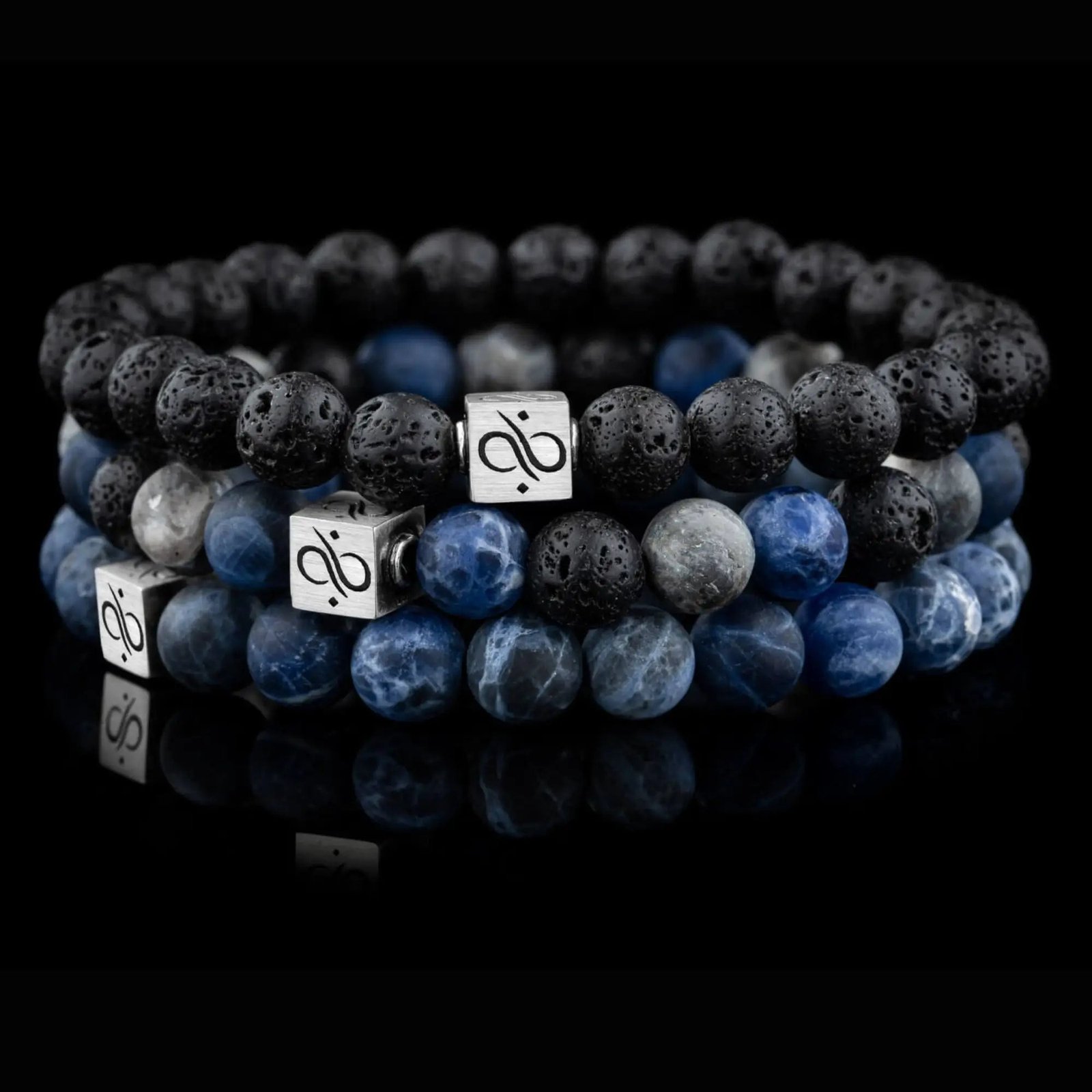 square1-SodaliteWaterPackVI_8mm.jpg Sodalite Bracelet Bundle VI (8mm) - 图片 1