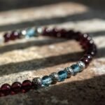 Swiss Blue Topaz - Red Garnet Bracelet VII (3.5 - 4mm) - 图片 6
