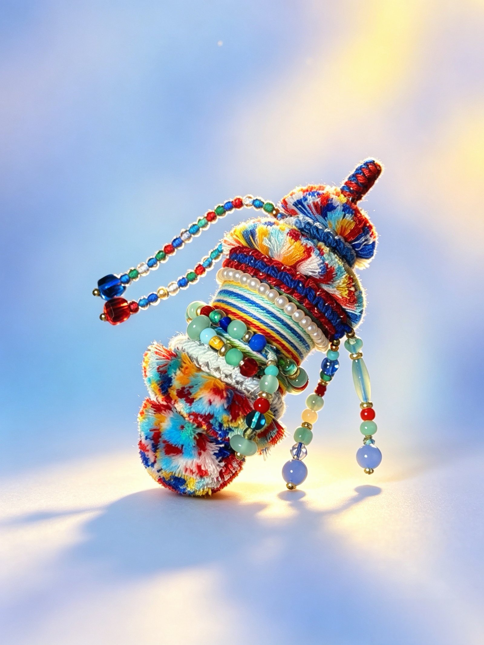 2e63498d1006379ab27d7b6e23f707f1 Woven Spool Charm -Rainbow Prayer(One of a kind) - Image 1