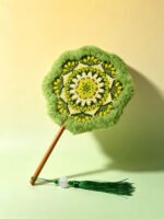 Handmade Crochet Hand Fan—Fluffy Spring Bud