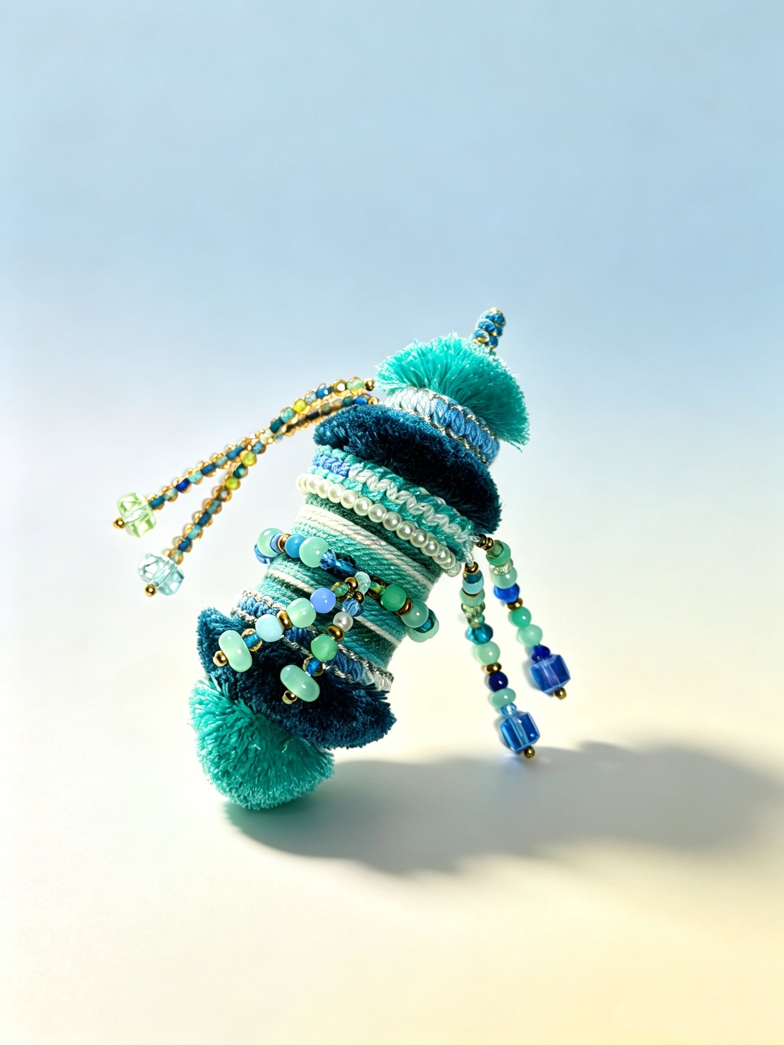 cd601d3831c9d79af6dd9b6072ca28b5 Woven Spool Charm -Aqua Cove(One of a kind) - Image 1