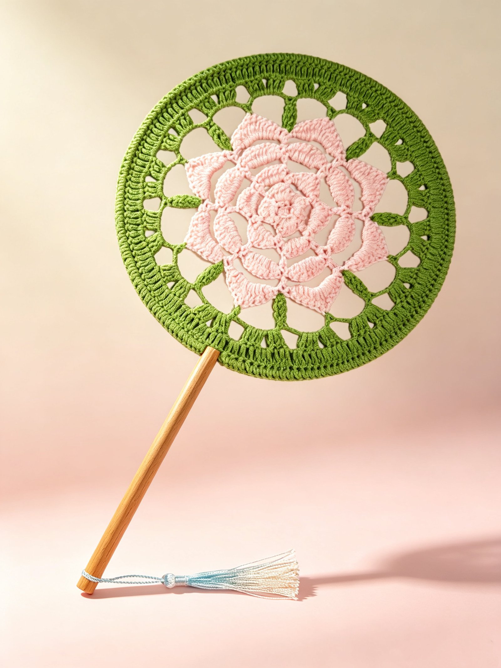 d9215c7681d920ea25e7754d7aee55b6 Handmade Crochet Hand Fan—Dewy Nymphaea - Image 1