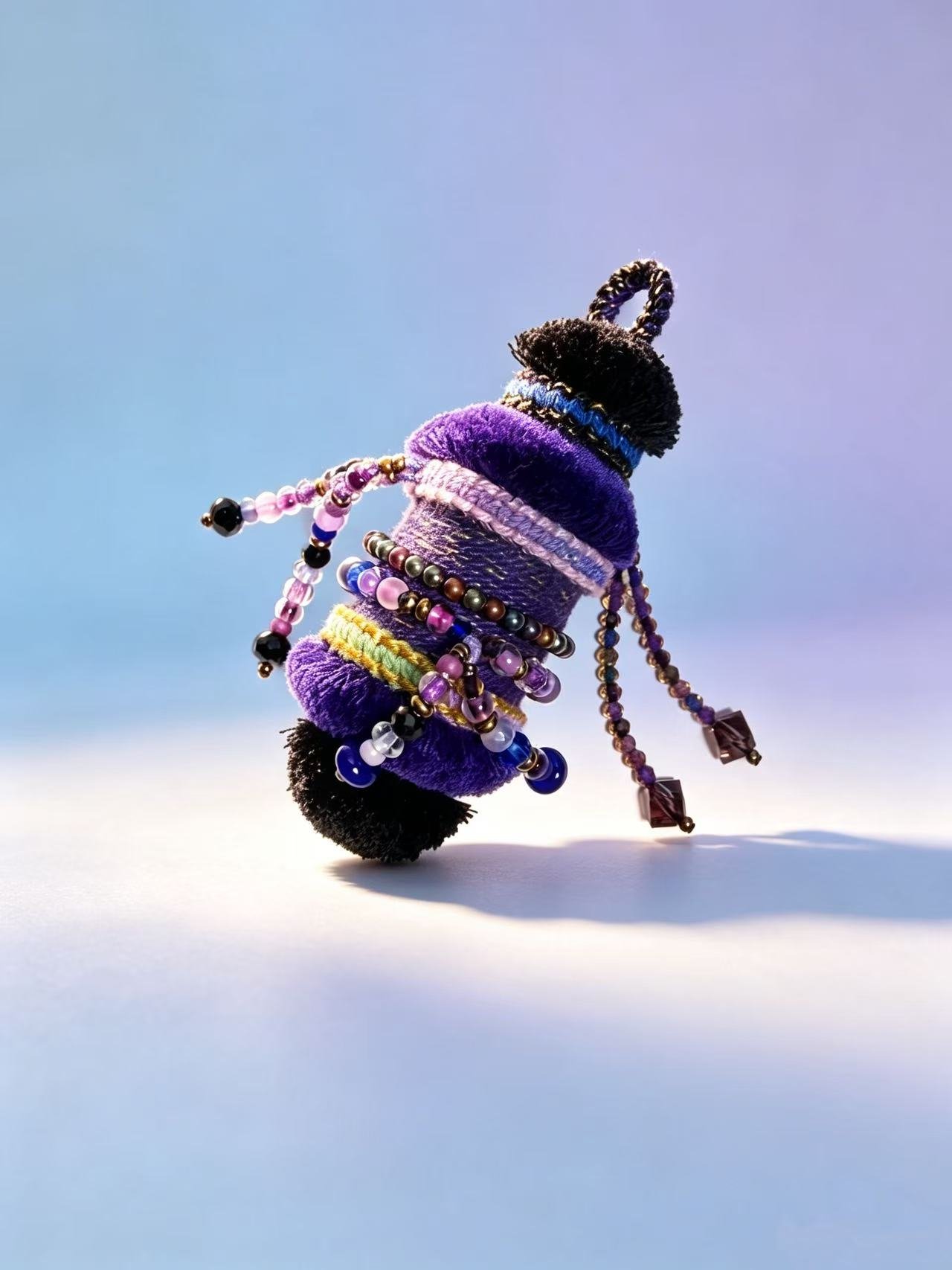 d9c79401169309e225c0d25902935c4c Woven Spool Charm -Amethyst Veil(One of a kind) - Image 1
